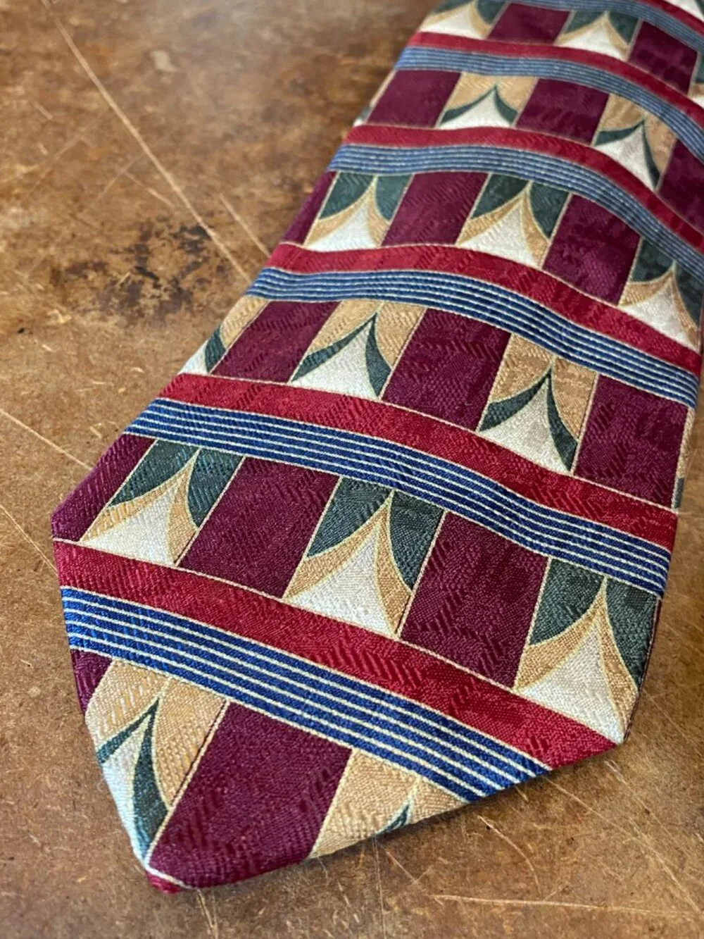 LOT of THREE Ties Lands End Silk Flowers Tulips Paisley Vintage Tie Made in USA